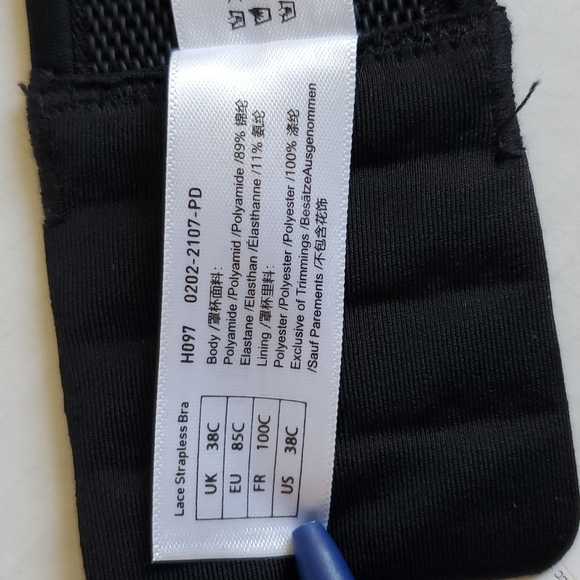 Lace Strapless Bra Underwire Style sz 38C - Picture 10 of 13